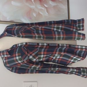 Men's American Eagle Orange/Blue Flannel Size Medium